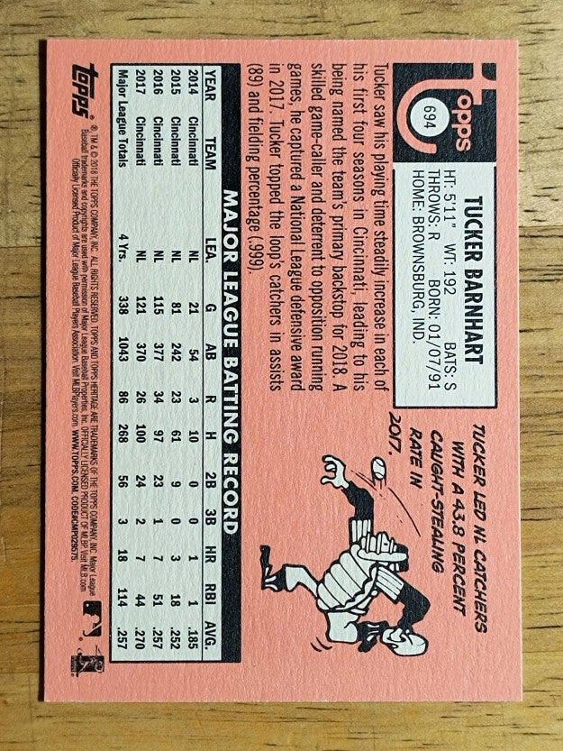 2018 Topps Heritage #694 Tucker Barnhart