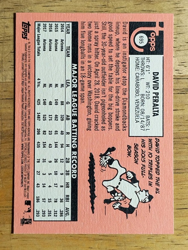 2018 Topps Heritage #695 David Peralta