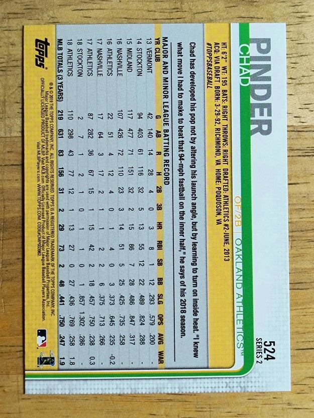 2019 Topps #524 Chad Pinder