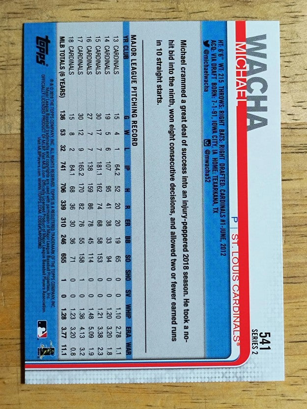 2019 Topps #541 Michael Wacha