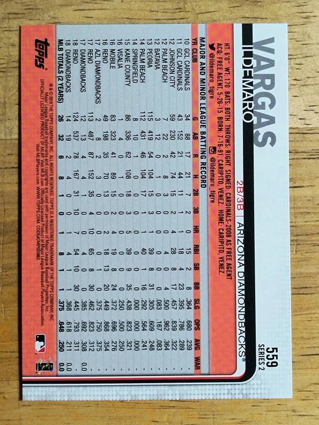 2019 Topps #559 Ildemaro Vargas