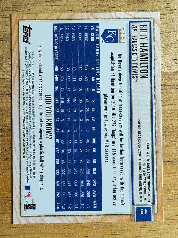 2019 Topps Big League #49 Billy Hamilton