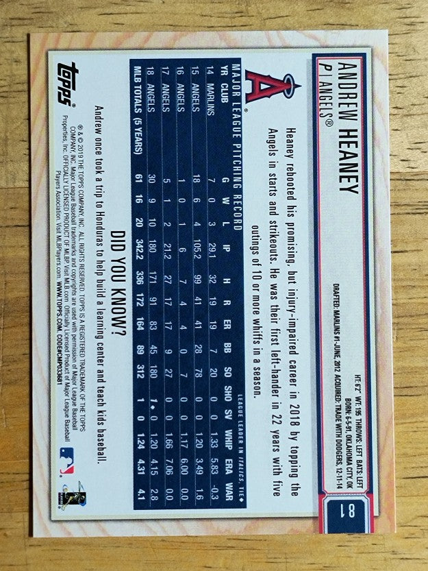 2019 Topps Big League #81 Andrew Heaney
