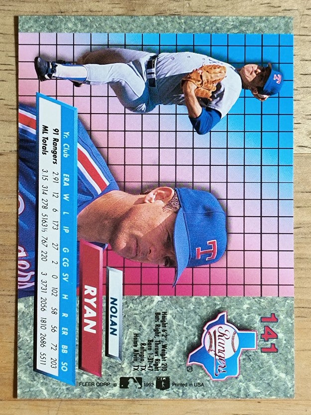 1992 Ultra #141 Nolan Ryan