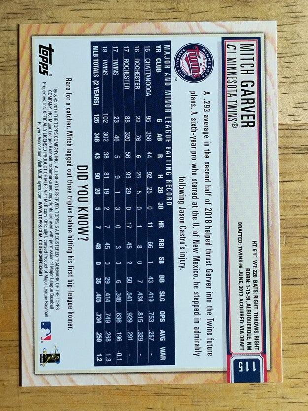 2019 Topps Big League #115 Mitch Garver