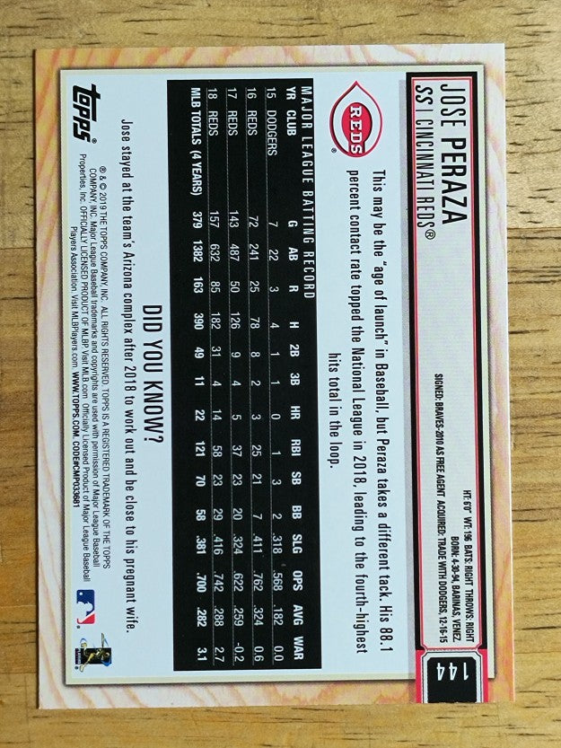 2019 Topps Big League #144 Jose Peraza