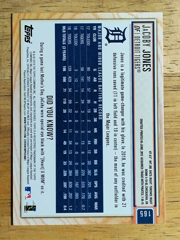 2019 Topps Big League #165 JaCoby Jones