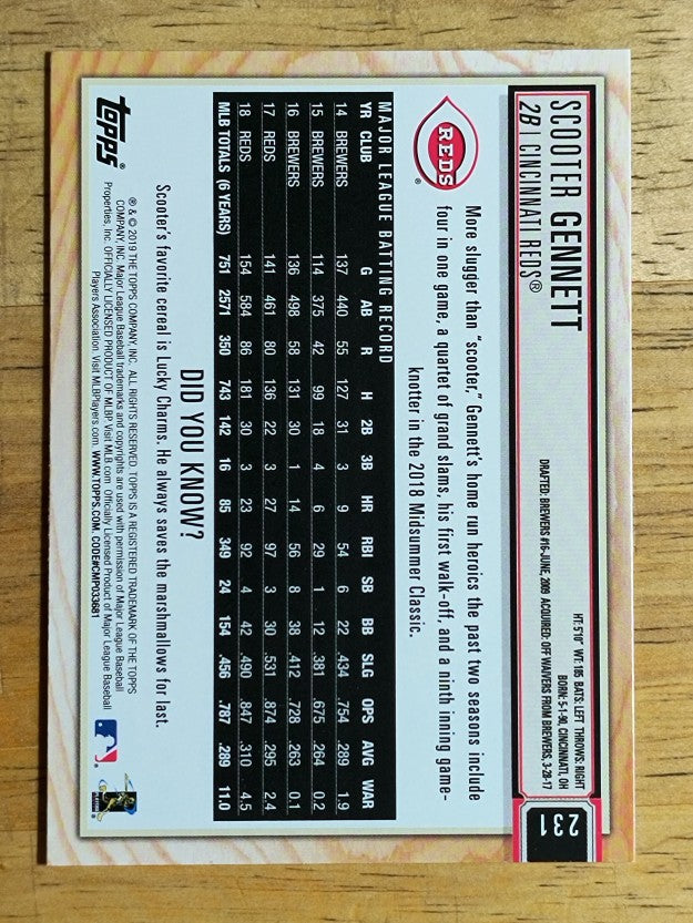 2019 Topps Big League #231 Scooter Gennett