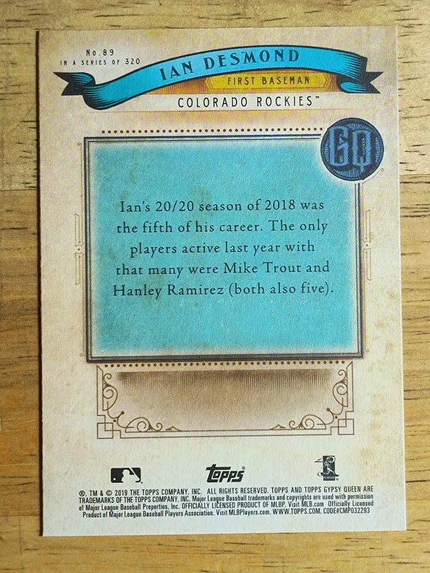 2019 Topps Gypsy Queen #89 Ian Desmond