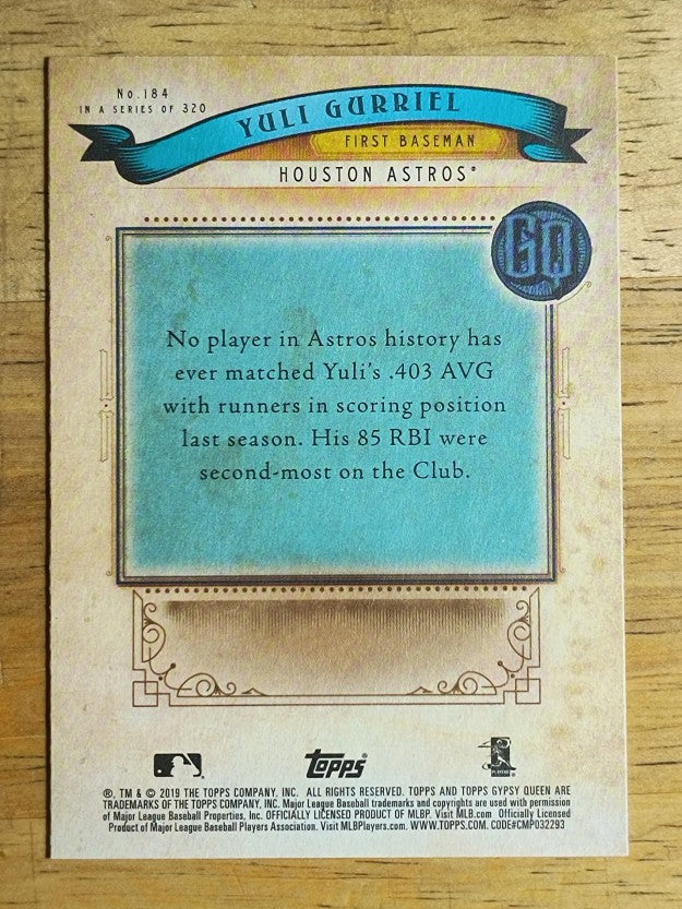 2019 Topps Gypsy Queen #184 Yuli Gurriel