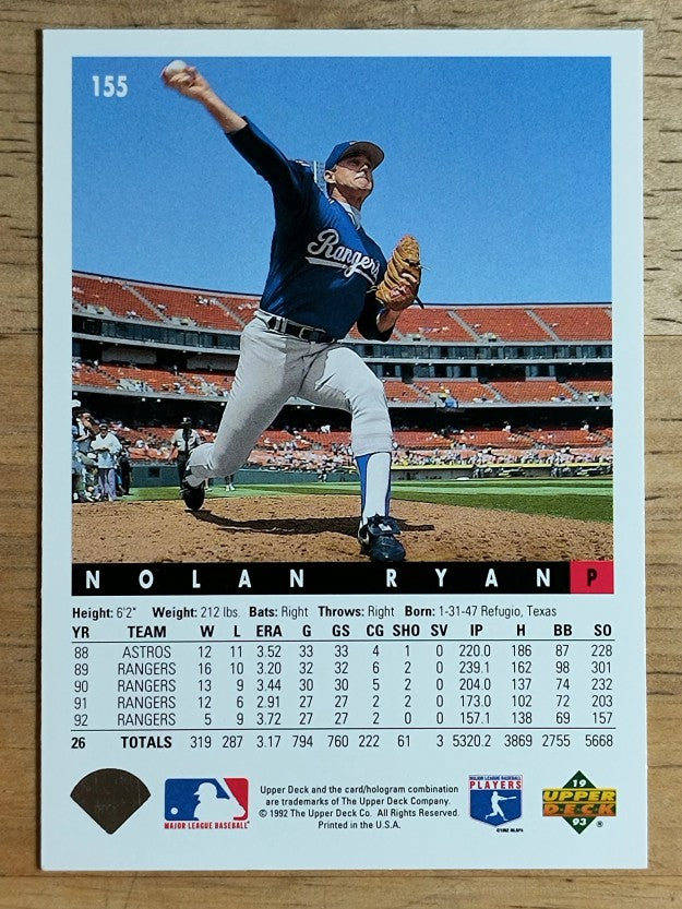 1993 Upper Deck #155 Nolan Ryan