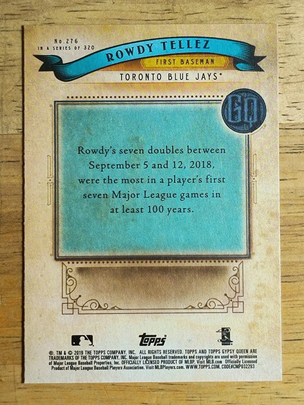 2019 Topps Gypsy Queen #276 Rowdy Tellez