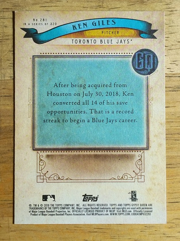 2019 Topps Gypsy Queen #281 Ken Giles