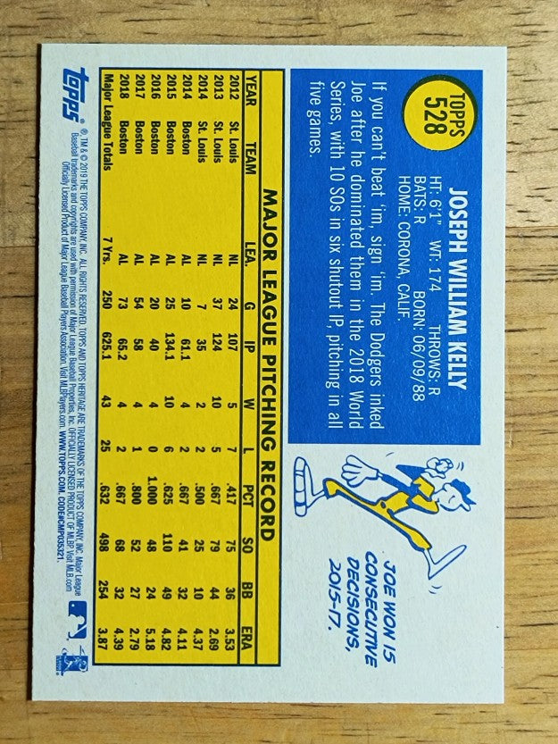 2019 Topps Heritage #528 Joe Kelly
