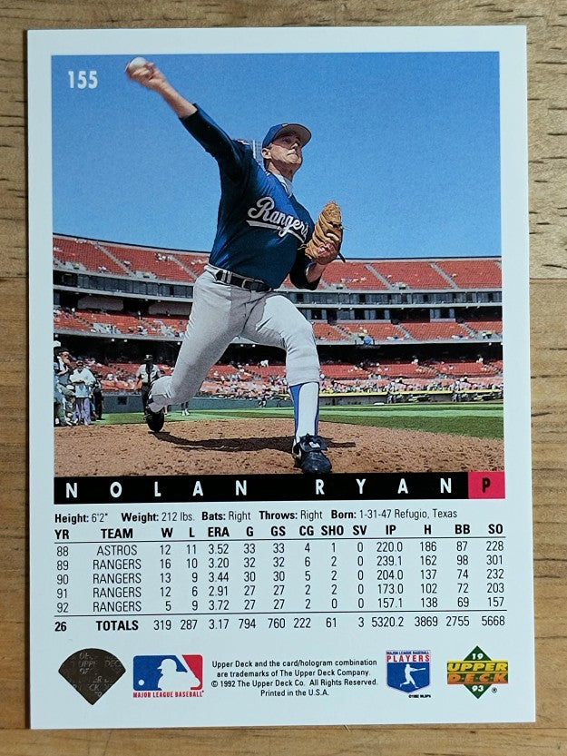 1993 Upper Deck #155 Nolan Ryan