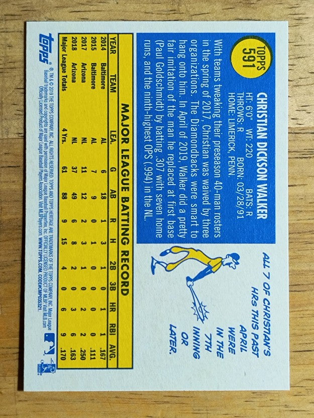 2019 Topps Heritage #591 Christian Walker