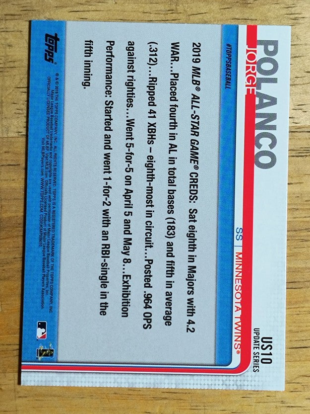 2019 Topps Update #US10 Jorge Polanco AS