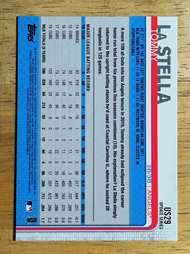 2019 Topps Update #US29 Tommy La Stella