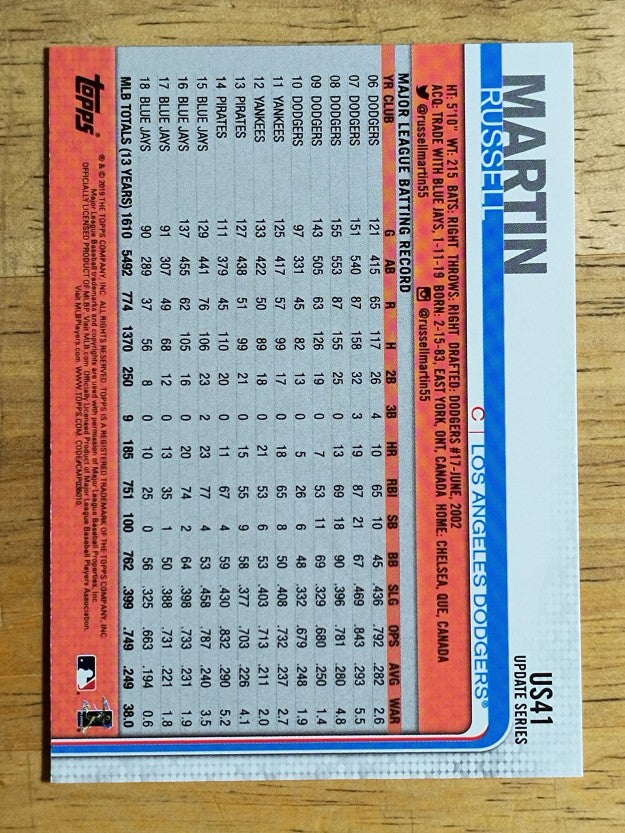 2019 Topps Update #US41 Russell Martin