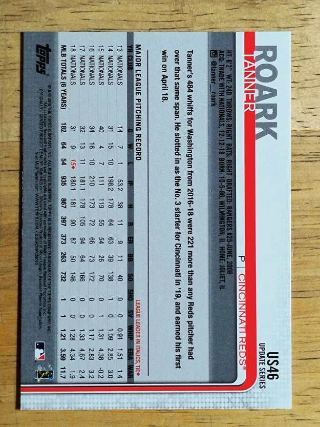 2019 Topps Update #US46 Tanner Roark