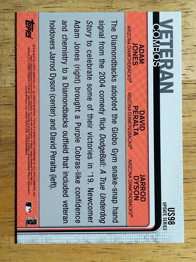 2019 Topps Update #US98 Adam Jones/Jarrod Dyson/David Peralta