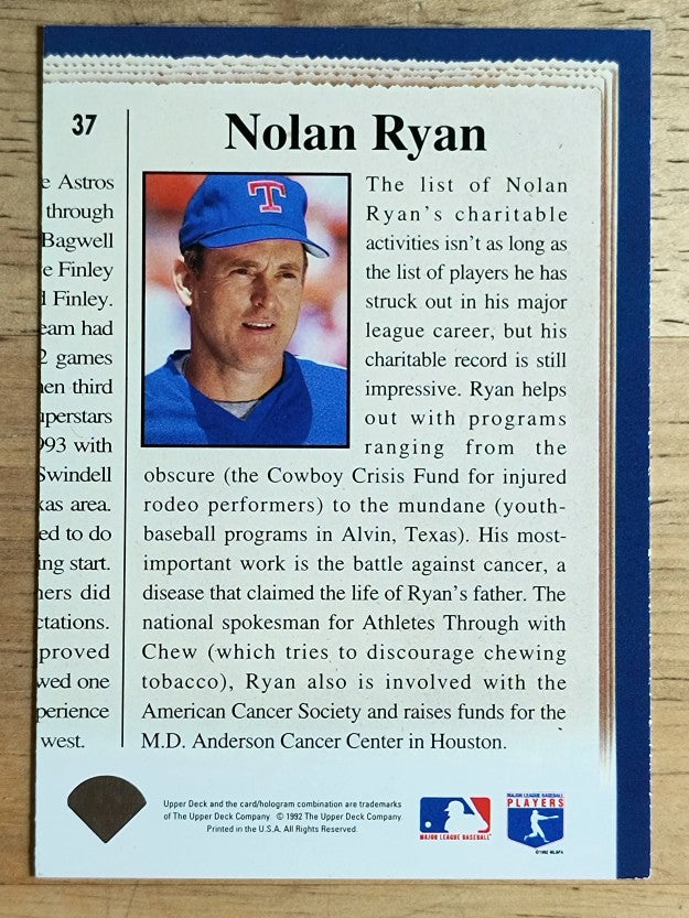 1993 Upper Deck #37 Nolan Ryan CH