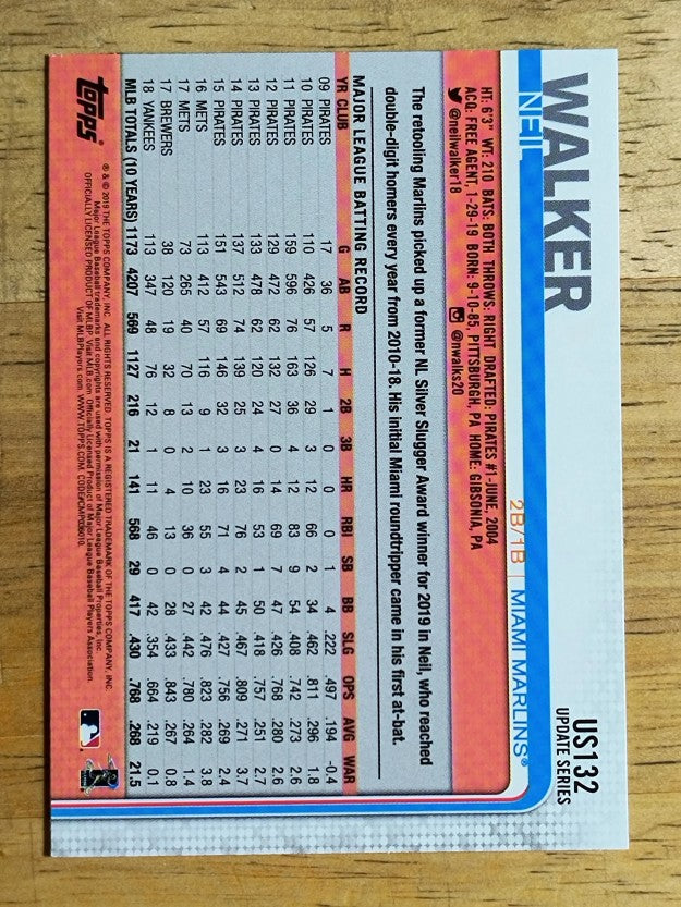 2019 Topps Update #US132 Neil Walker