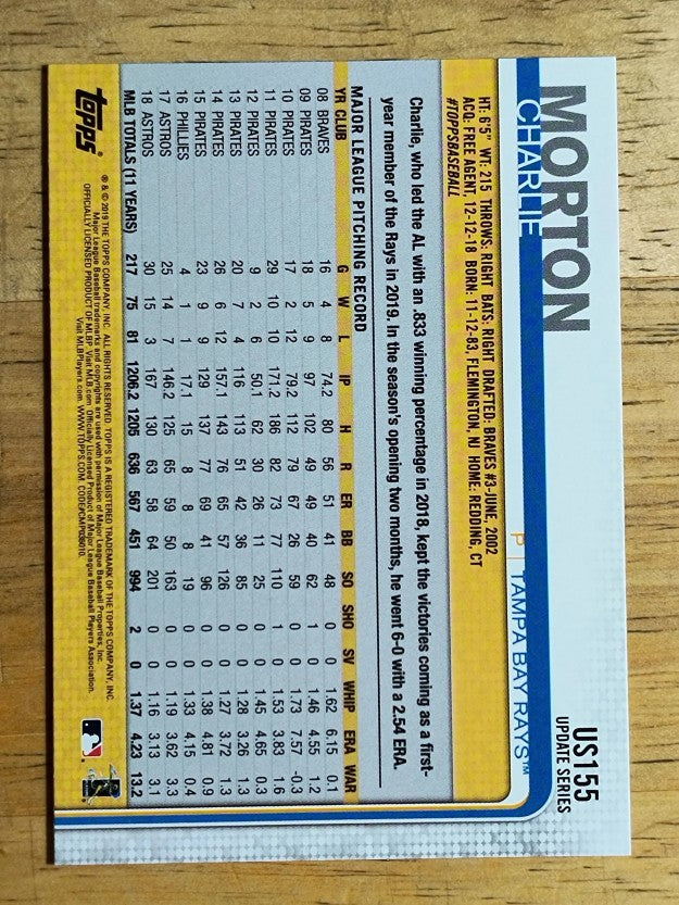 2019 Topps Update #US155 Charlie Morton
