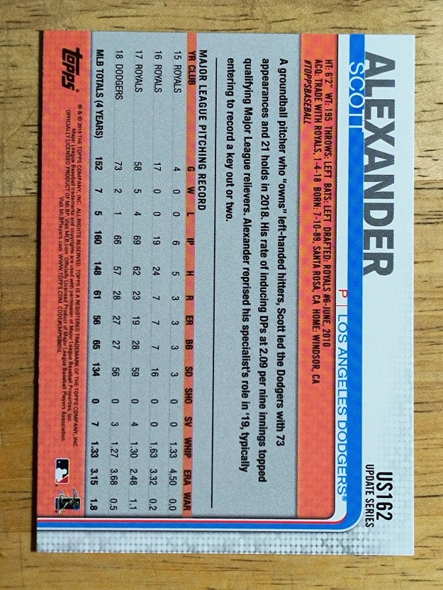 2019 Topps Update #US162 Scott Alexander