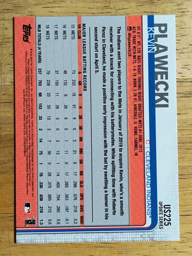 2019 Topps Update #US225 Kevin Plawecki