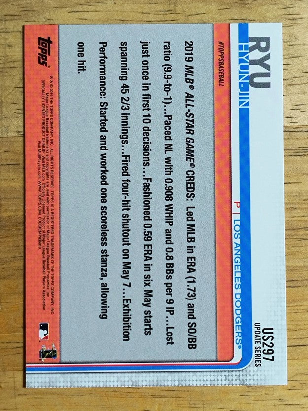 2019 Topps Update #US297 Hyun-Jin Ryu AS
