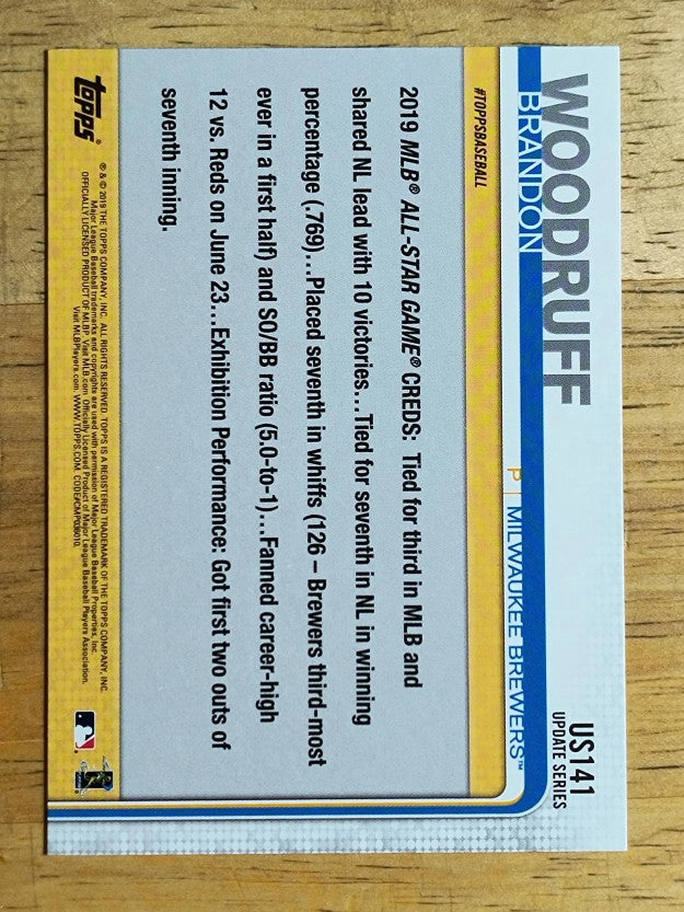 2019 Topps Update Walgreens Yellow #US141 Brandon Woodruff AS