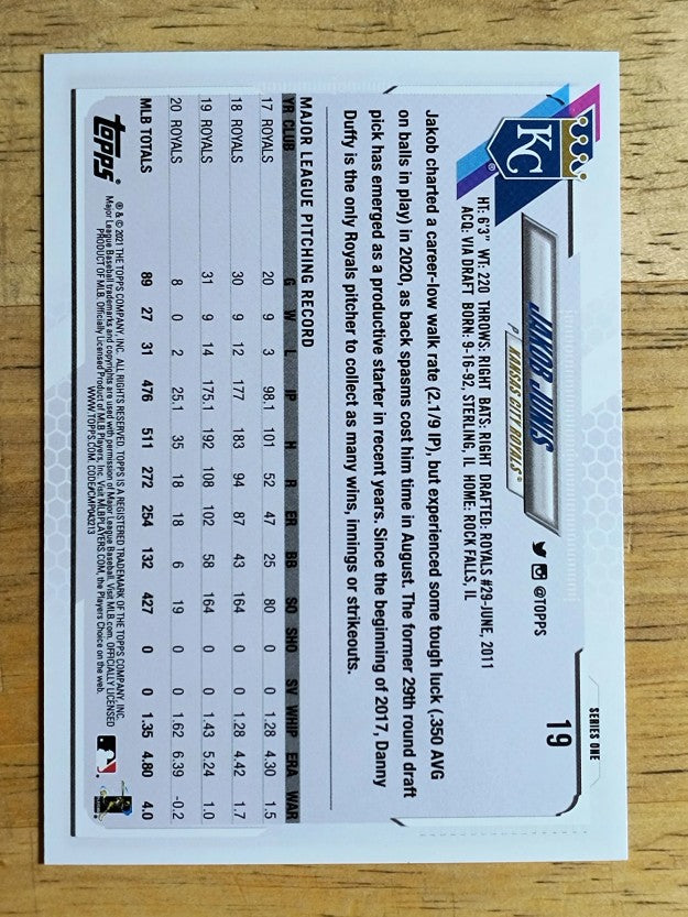 2021 Topps #19 Jakob Junis