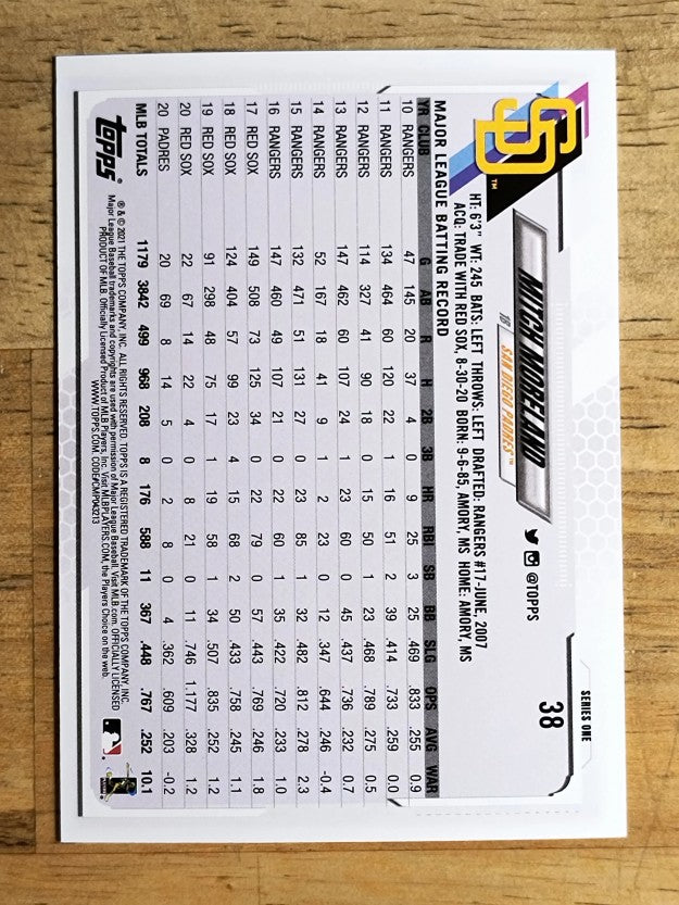 2021 Topps #38 Mitch Moreland