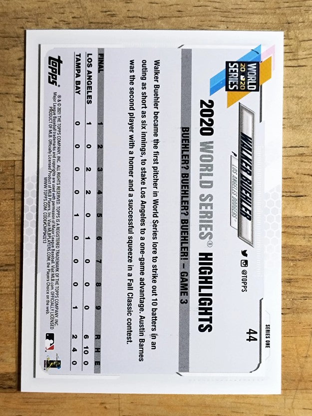 2021 Topps #44 Walker Buehler WSH