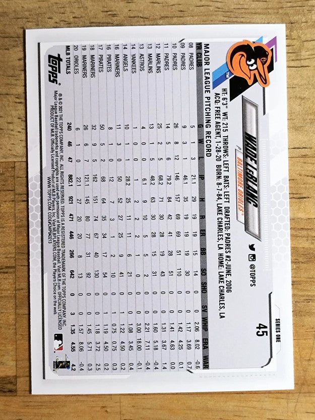 2021 Topps #45 Wade LeBlanc