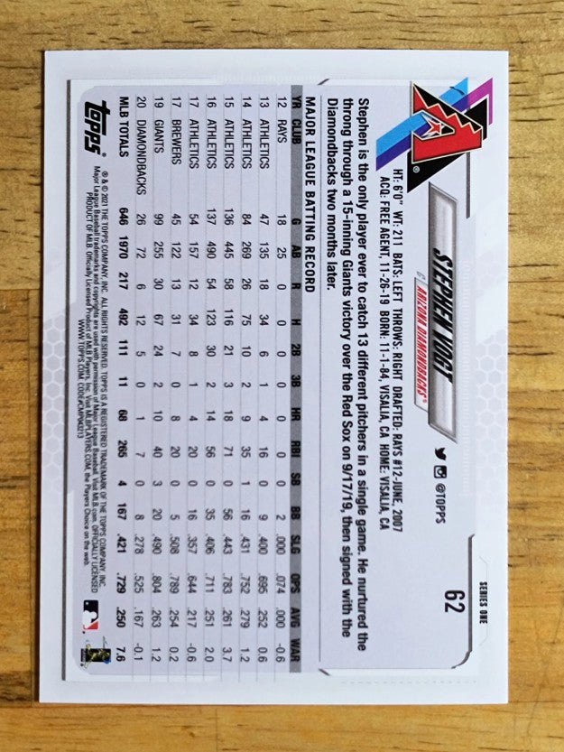 2021 Topps #62 Stephen Vogt