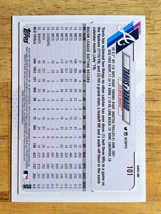 2021 Topps #101 Travis d'Arnaud