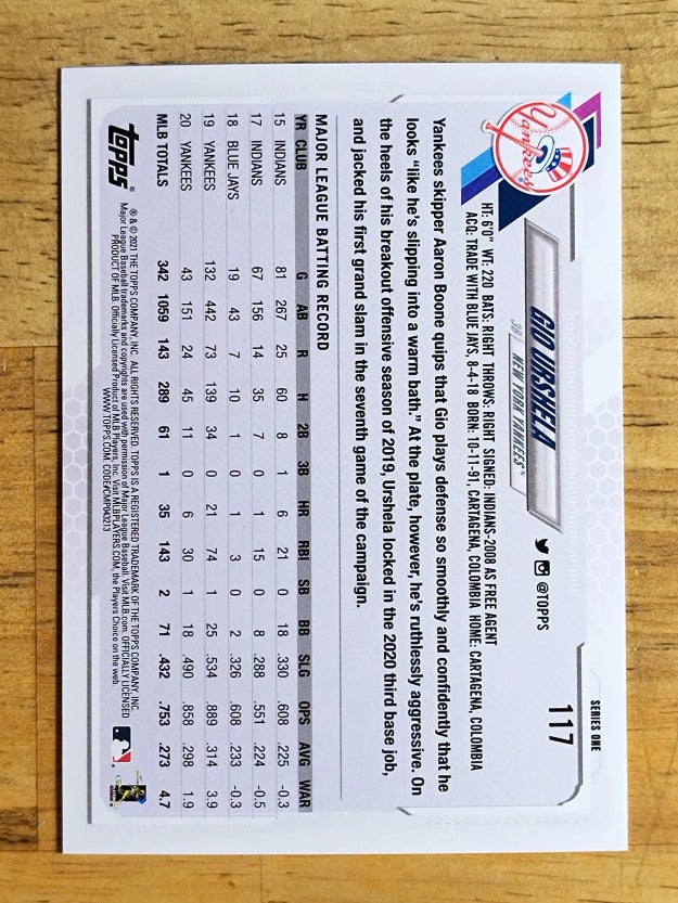 2021 Topps #117 Gio Urshela