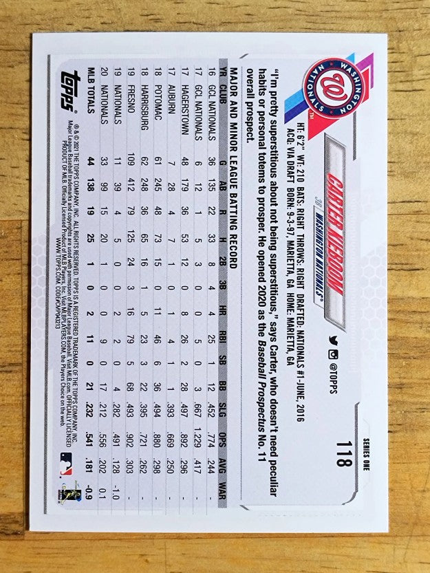2021 Topps #118 Carter Kieboom