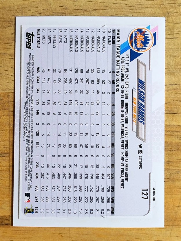 2021 Topps #127 Wilson Ramos