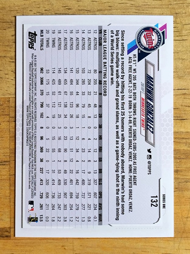 2021 Topps #132 Marwin Gonzalez