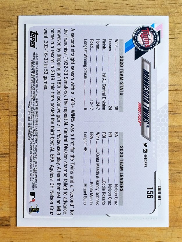 2021 Topps #156 Minnesota Twins TC