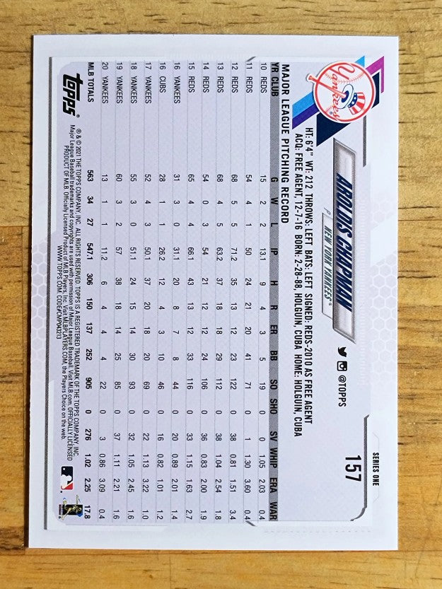 2021 Topps #157 Aroldis Chapman