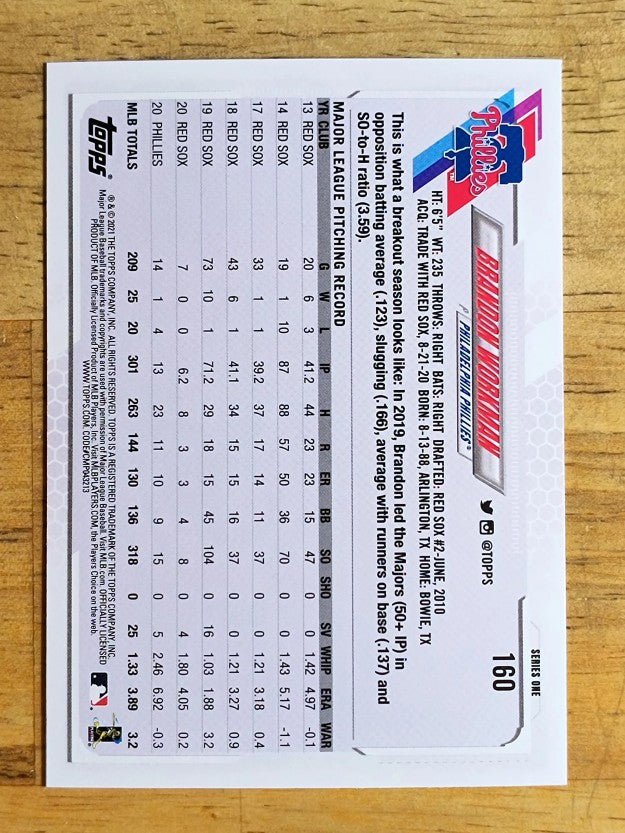 2021 Topps #160 Brandon Workman