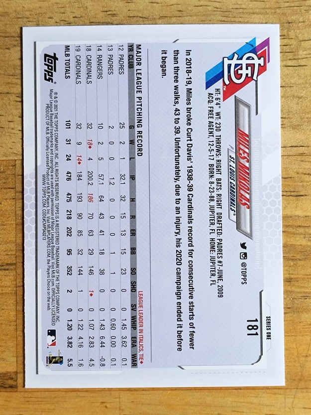 2021 Topps #181 Miles Mikolas