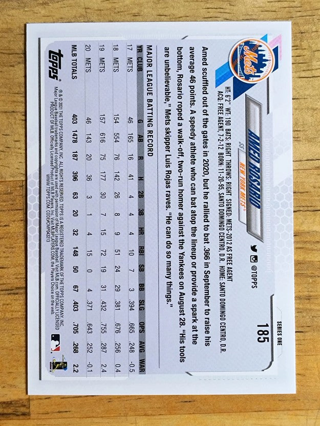 2021 Topps #185 Amed Rosario