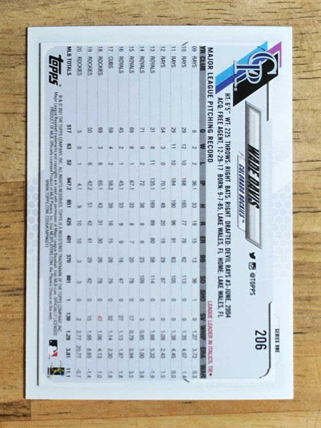 2021 Topps #206 Wade Davis
