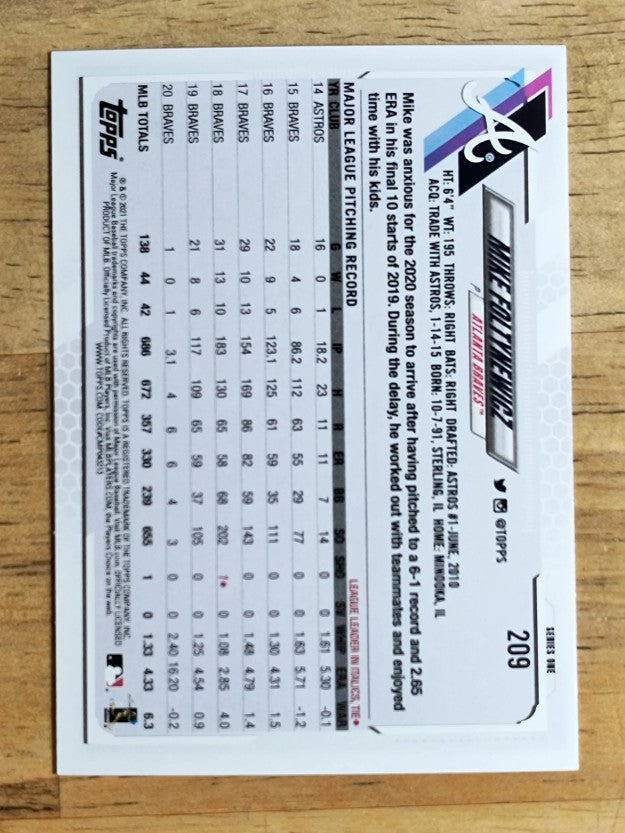 2021 Topps #209 Mike Foltynewicz