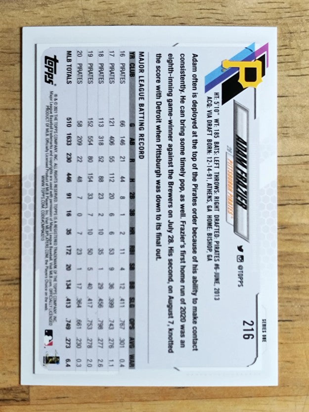 2021 Topps #216 Adam Frazier